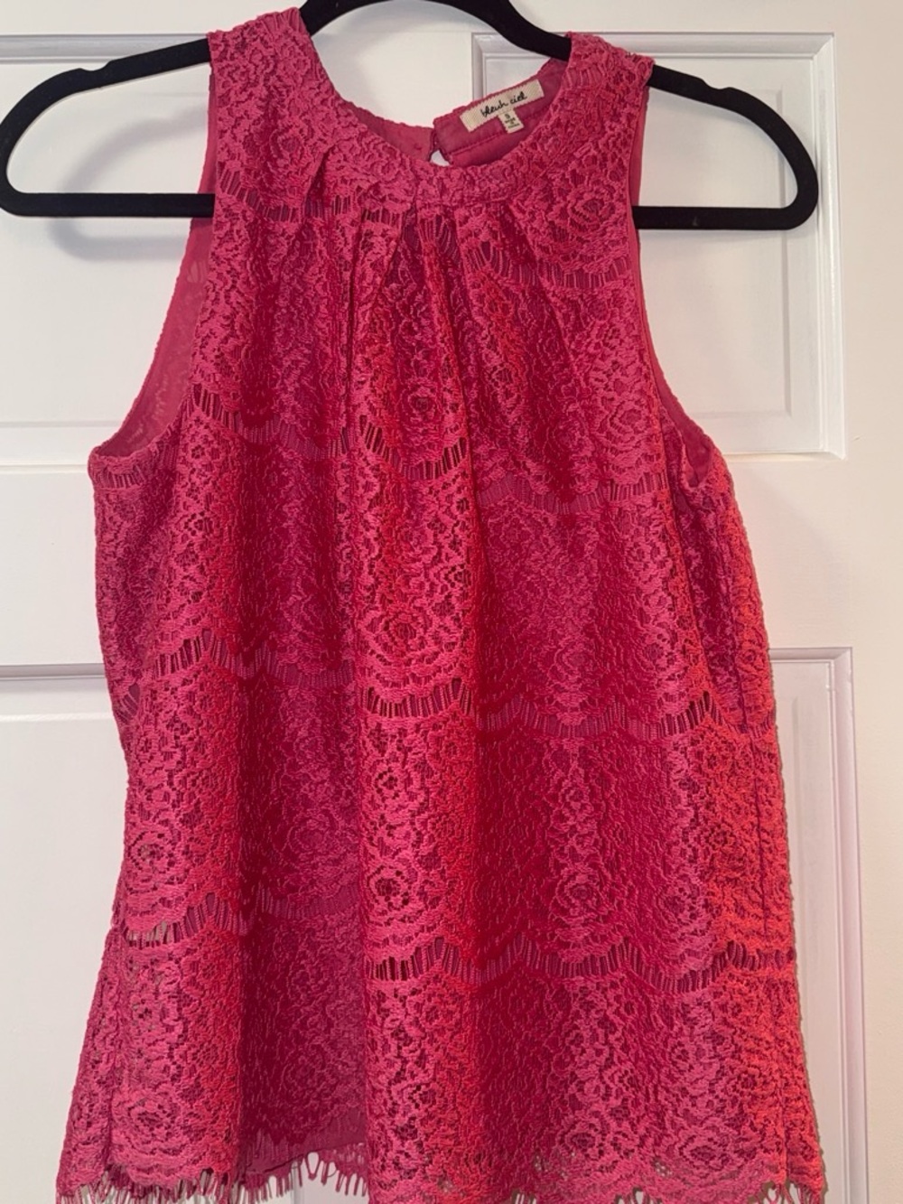 Maeve Pink Lace Sleeveless Top